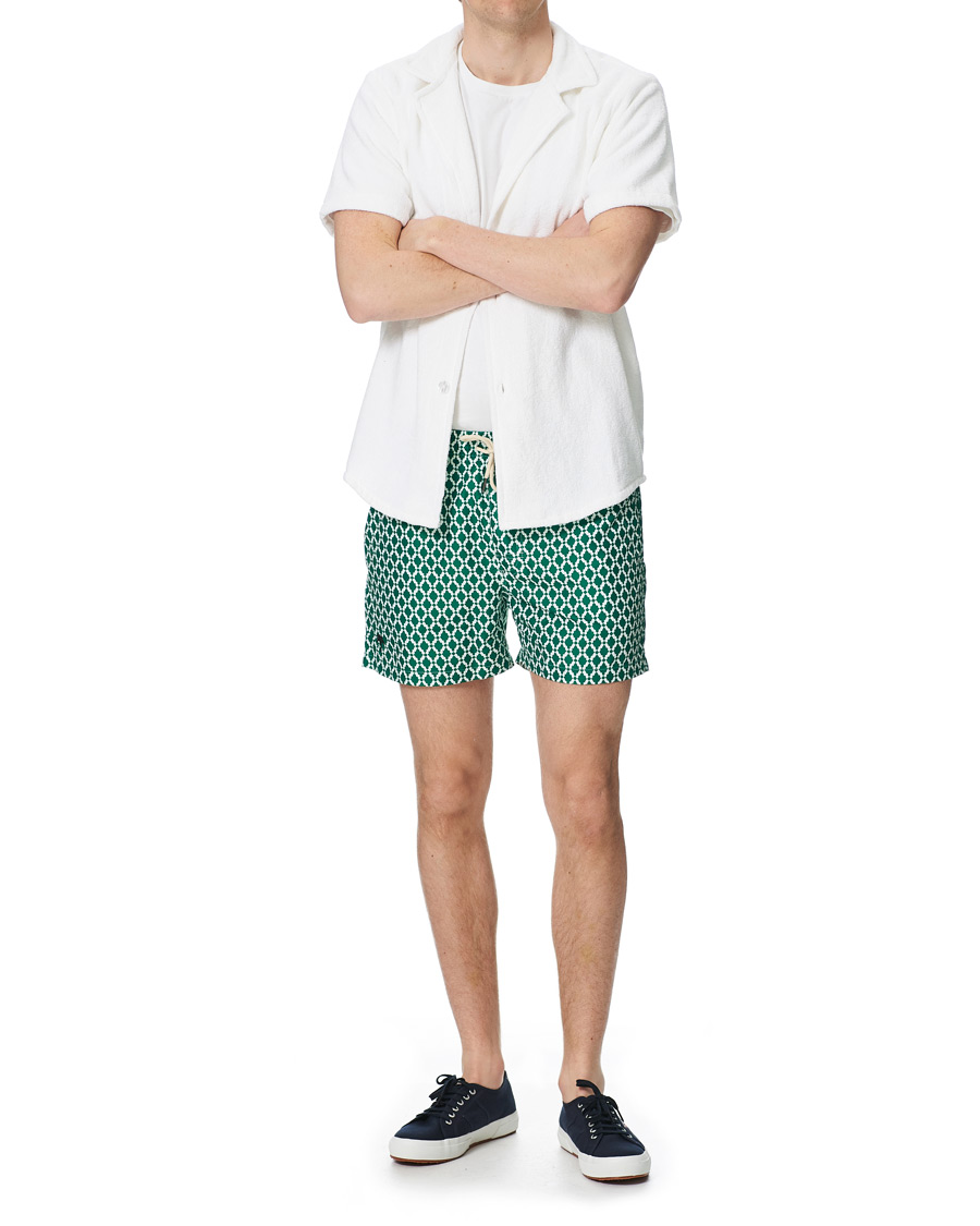 Heren | Zwembroek | OAS | Printed Swim Shorts Green Tile