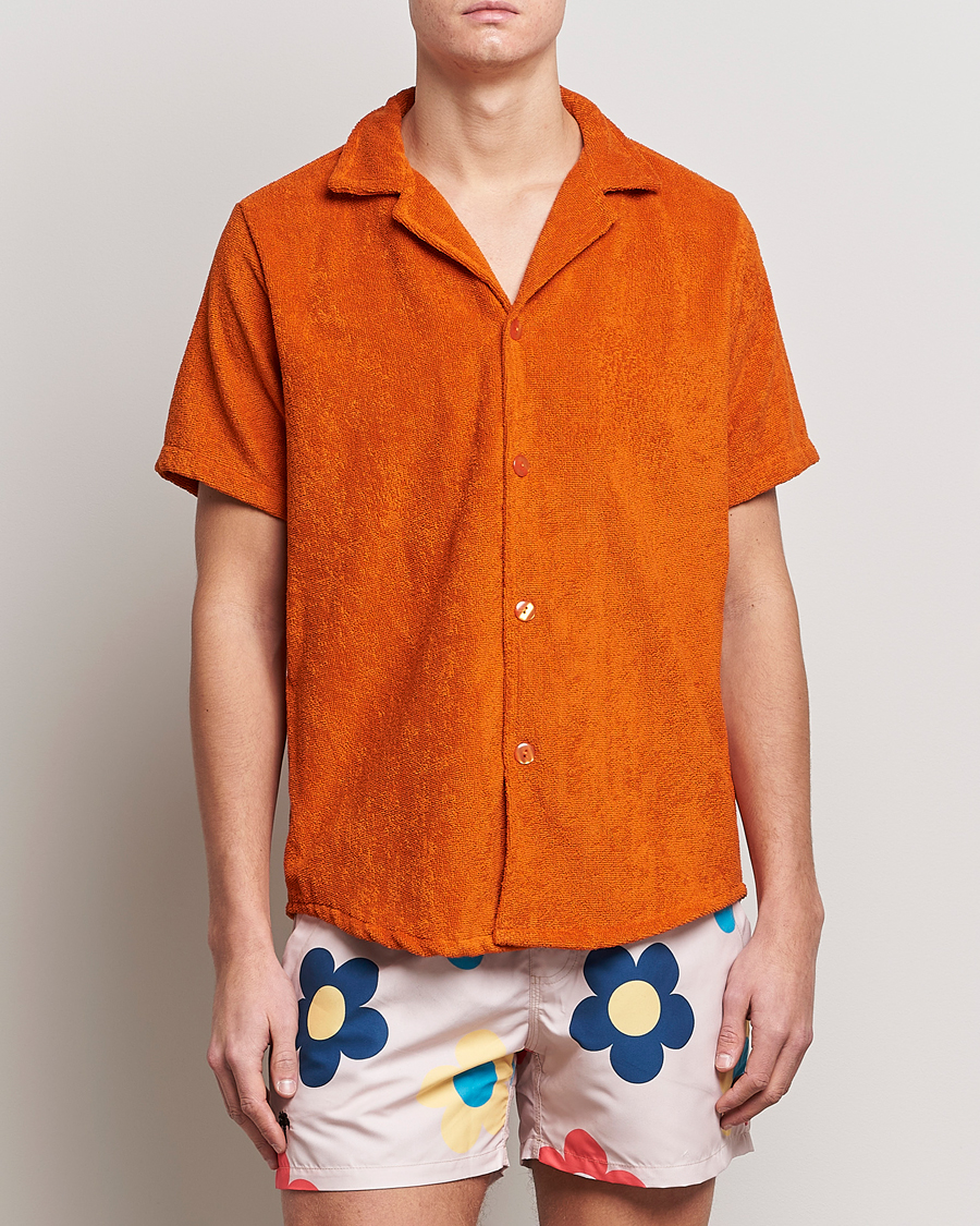 Heren | Casual | OAS | Terry Cuba Short Sleeve Shirt Terracotta