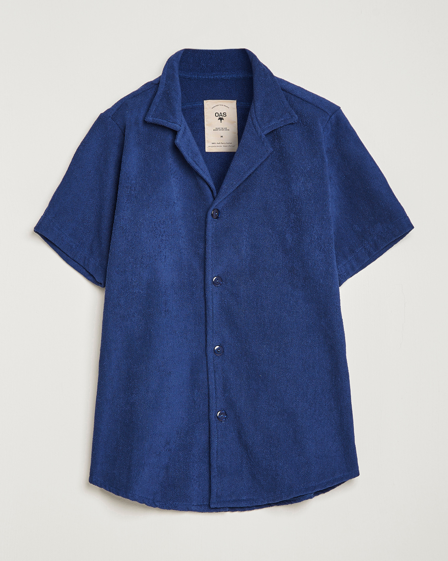 Heren | Overhemden | OAS | Terry Cuba Short Sleeve Shirt Navy