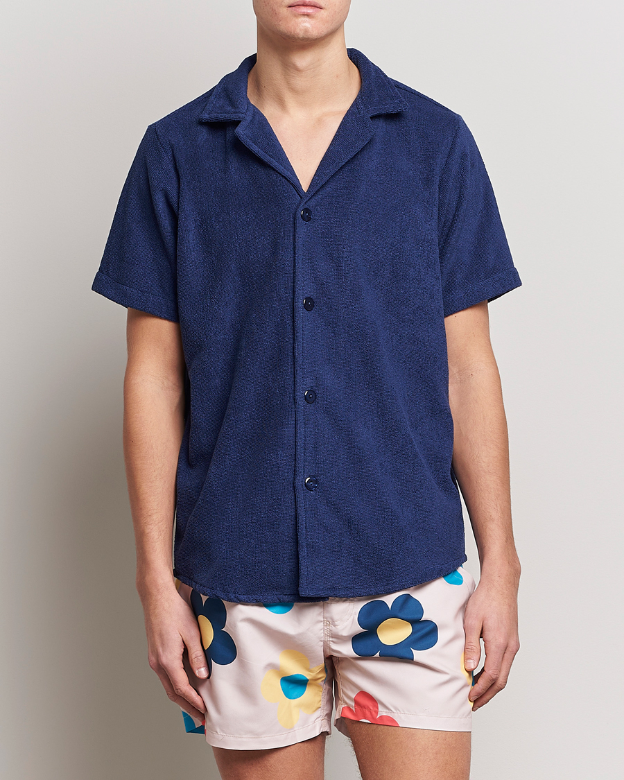 Heren | Overhemden met korte mouwen | OAS | Terry Cuba Short Sleeve Shirt Navy