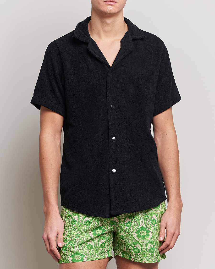 Heren | Overhemden | OAS | Terry Cuba Short Sleeve Shirt Black