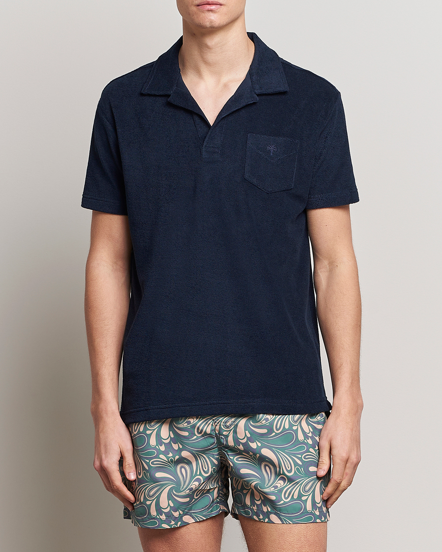 Heren | OAS | OAS | Short Sleeve Terry Polo Navy