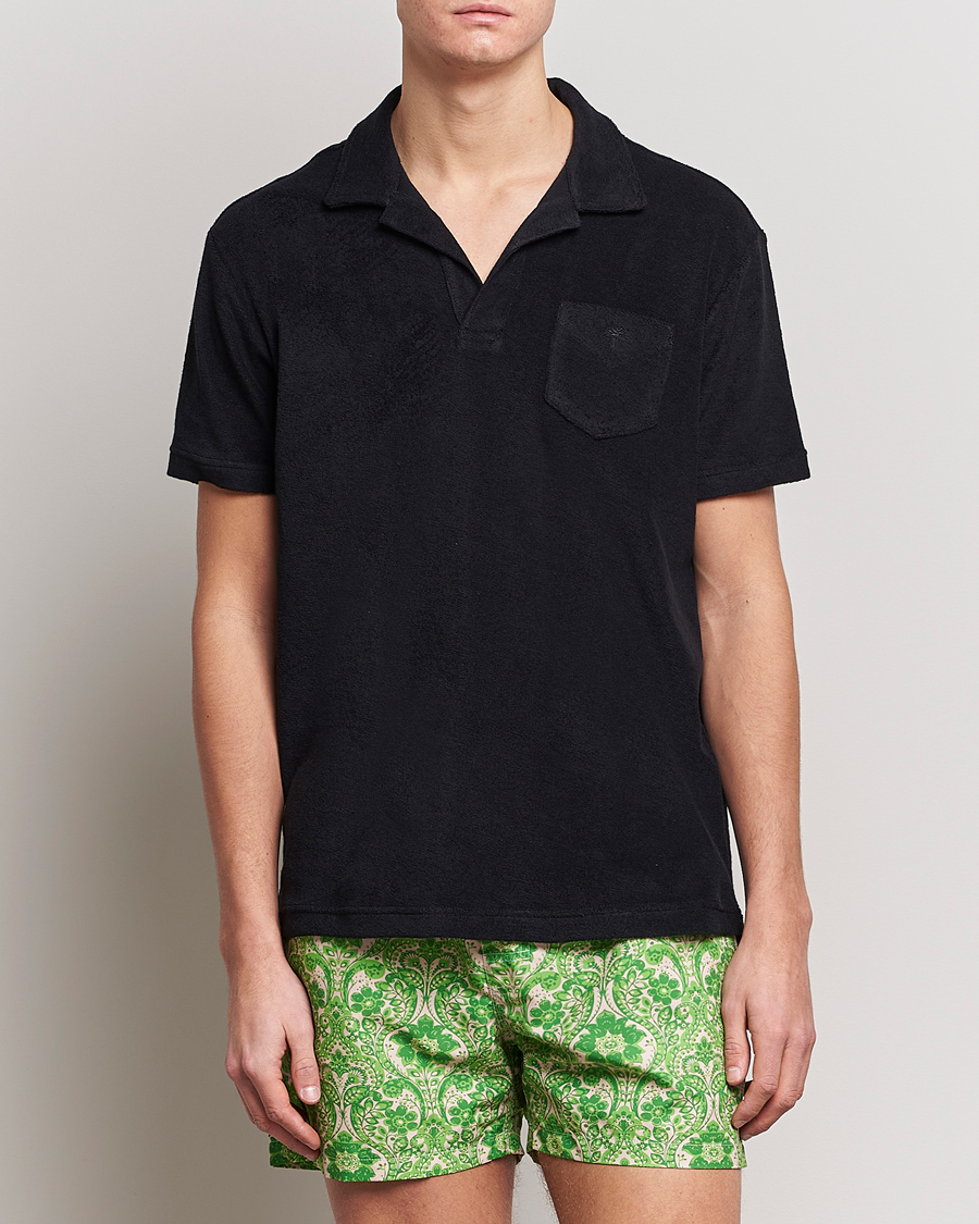 Heren | Polo's | OAS | Short Sleeve Terry Polo Black