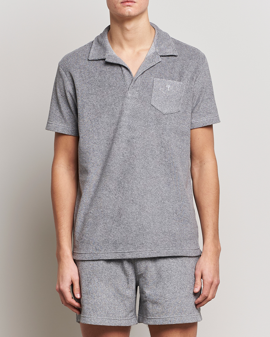 Heren |  | OAS | Short Sleeve Terry Polo Grey Melange