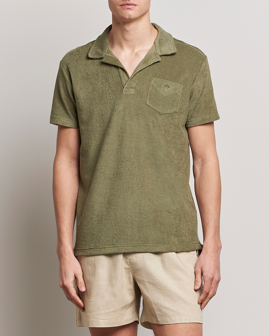 Heren | OAS | OAS | Short Sleeve Terry Polo Khaki