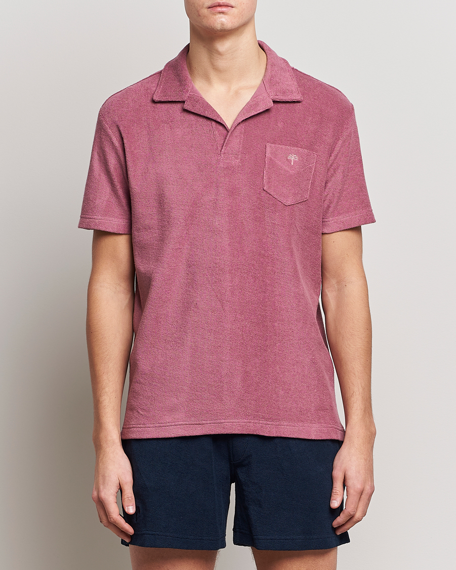 Heren |  | OAS | Short Sleeve Terry Polo Dusty Plum