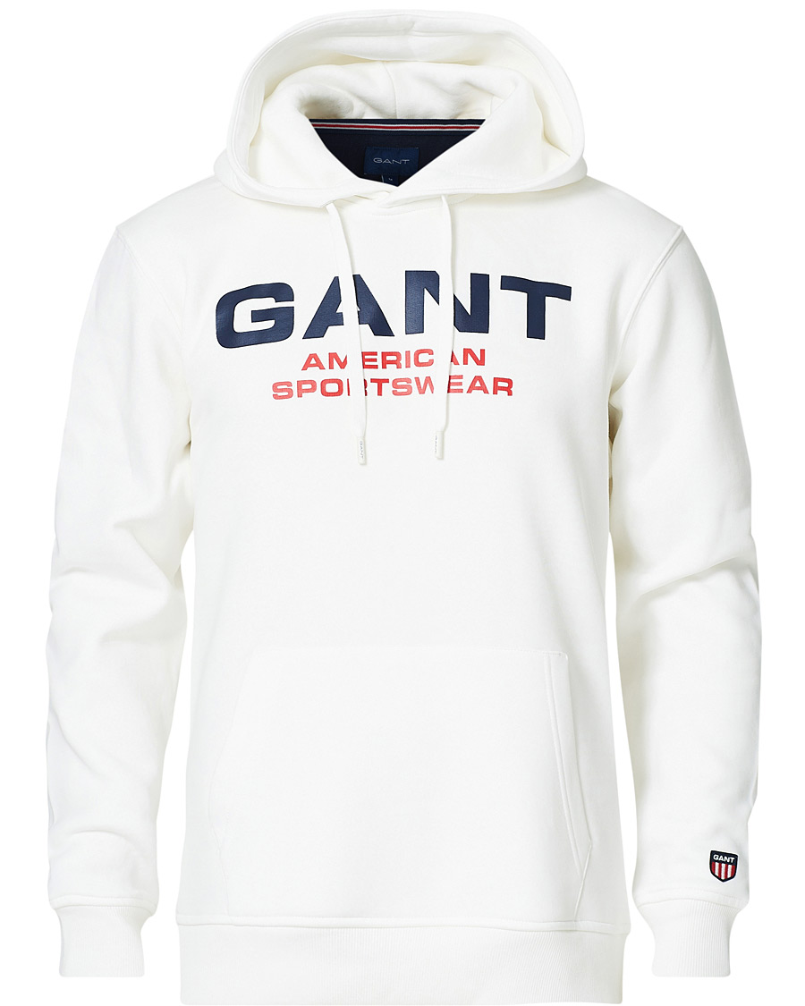 Heren | Truien | GANT | Retro Shield Hoodie Eggshell