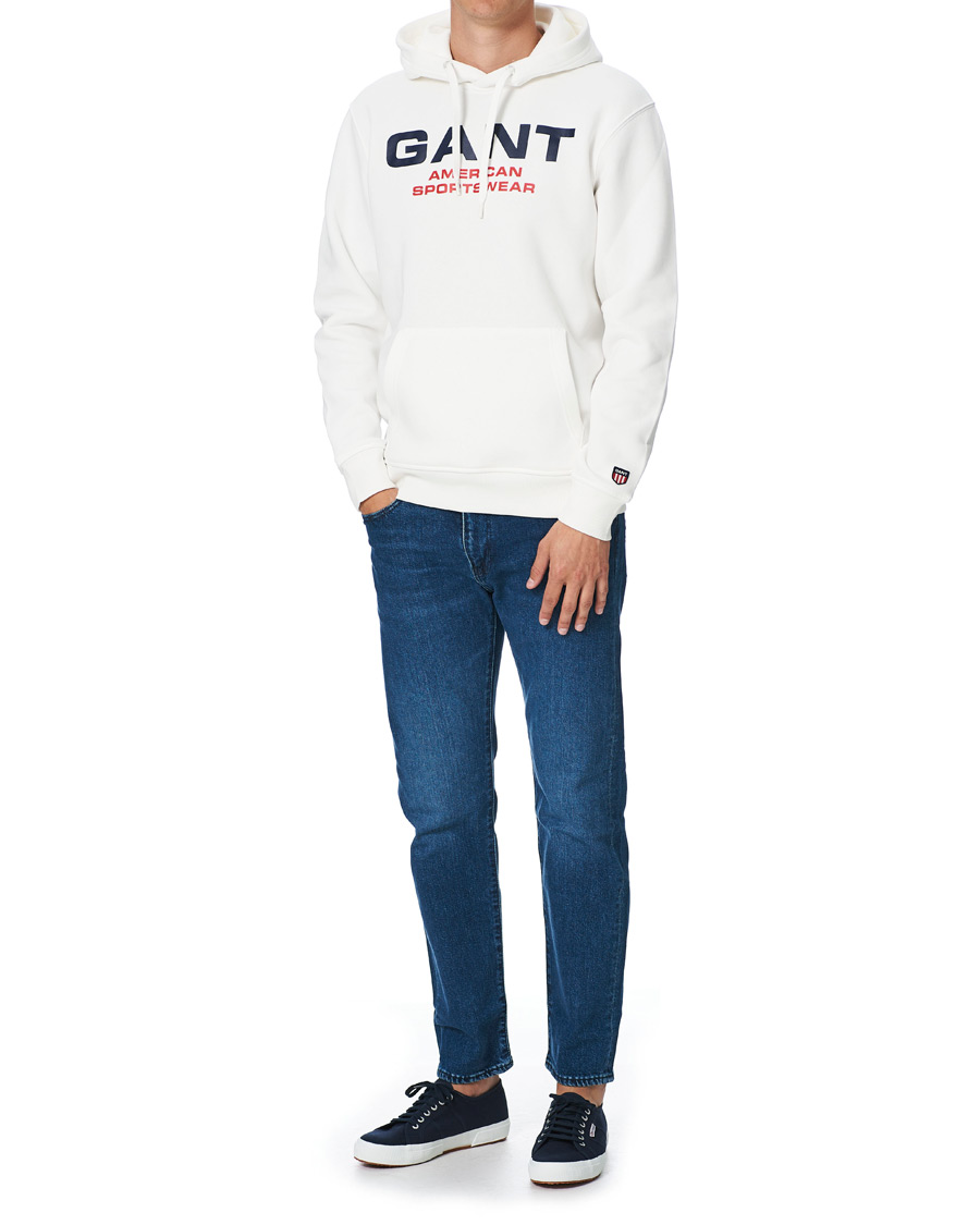 Heren | Truien | GANT | Retro Shield Hoodie Eggshell