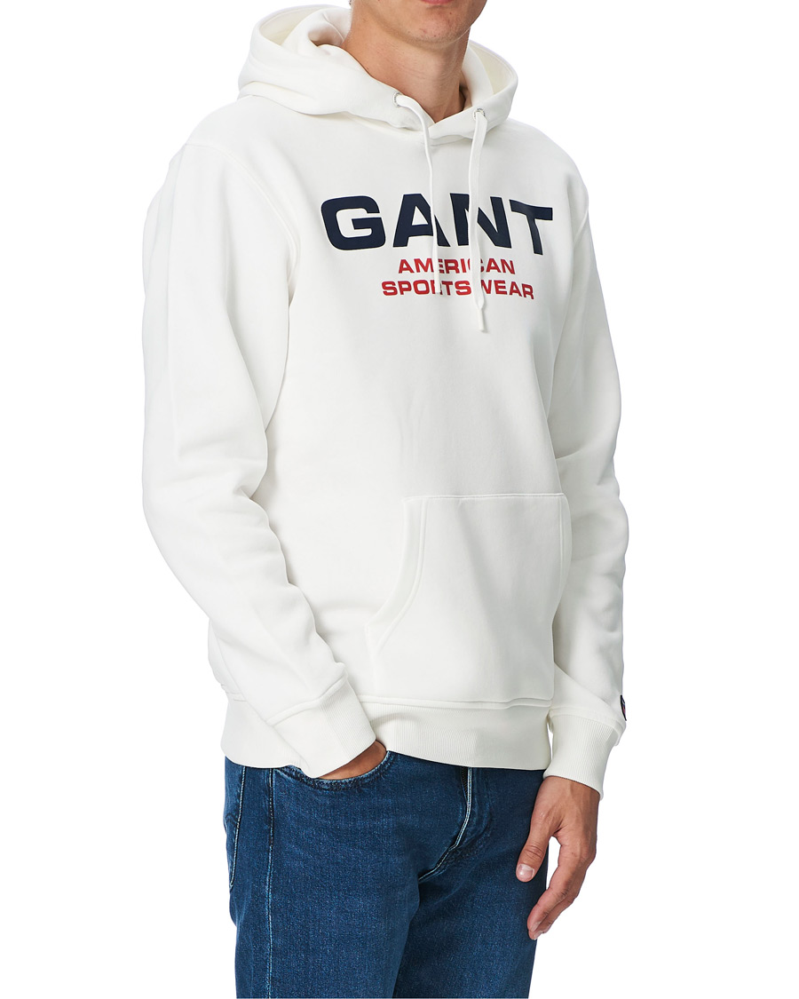 Heren | Truien | GANT | Retro Shield Hoodie Eggshell