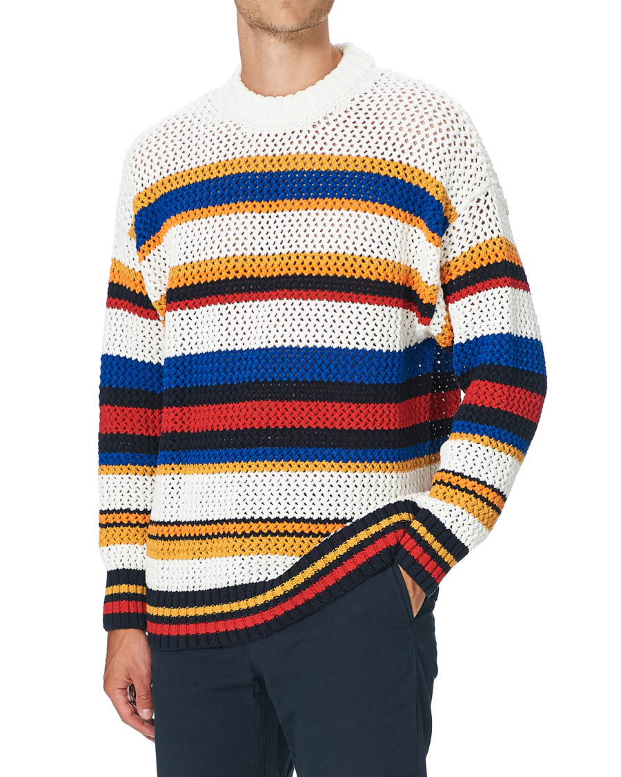 Heren | Truien | GANT | Open Knit Stripe Crew Neck Multi