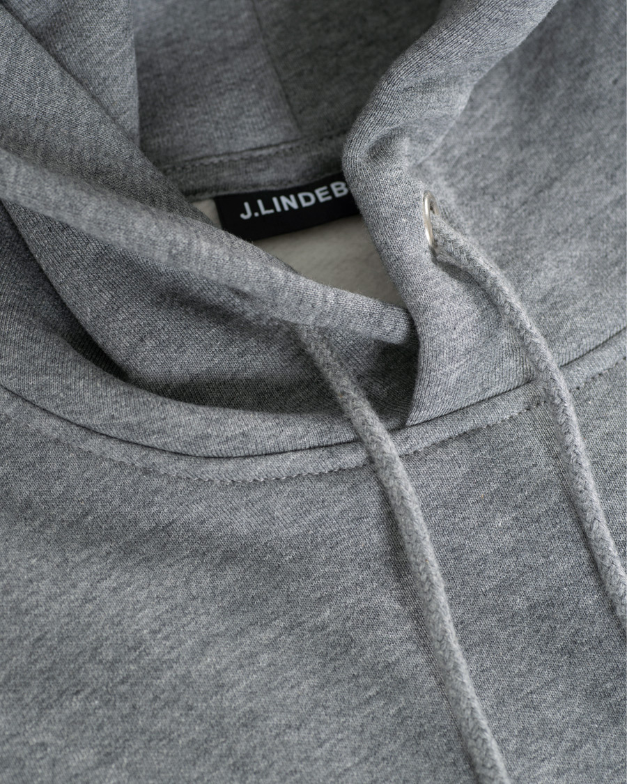 Heren | Truien | J.Lindeberg | Chip Pocket Hoodie Stone Grey Melange