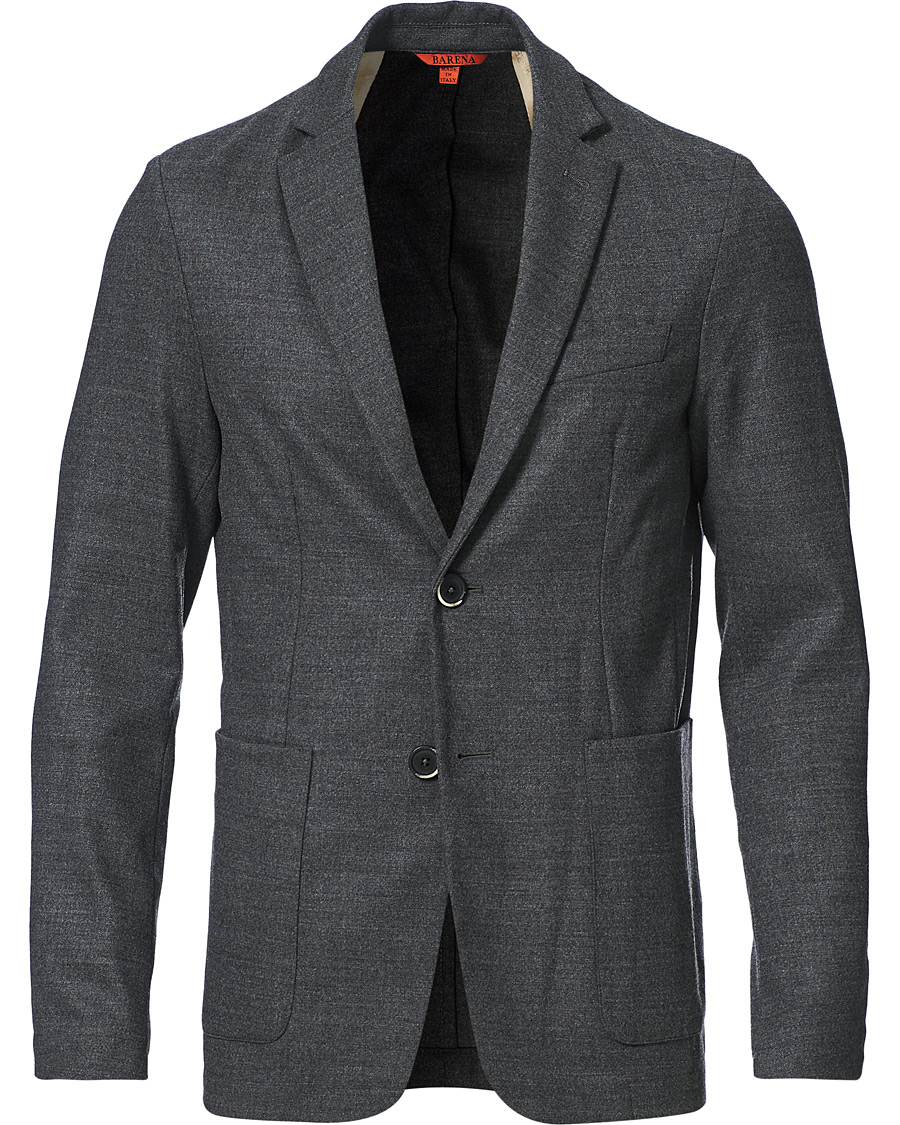 Heren | Blazers | Barena | Borgo Unconstructed Flannel Blazer Grey Melange