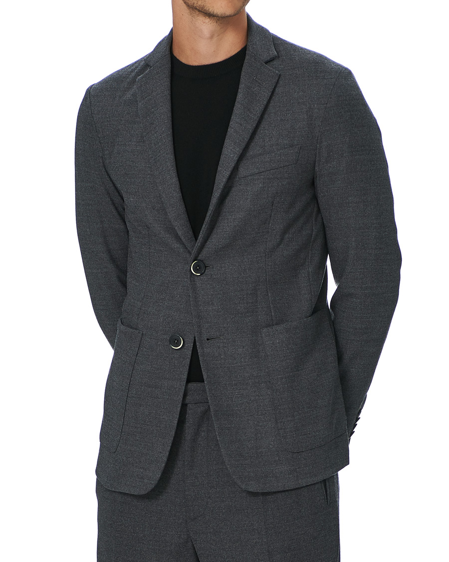 Heren | Blazers | Barena | Borgo Unconstructed Flannel Blazer Grey Melange