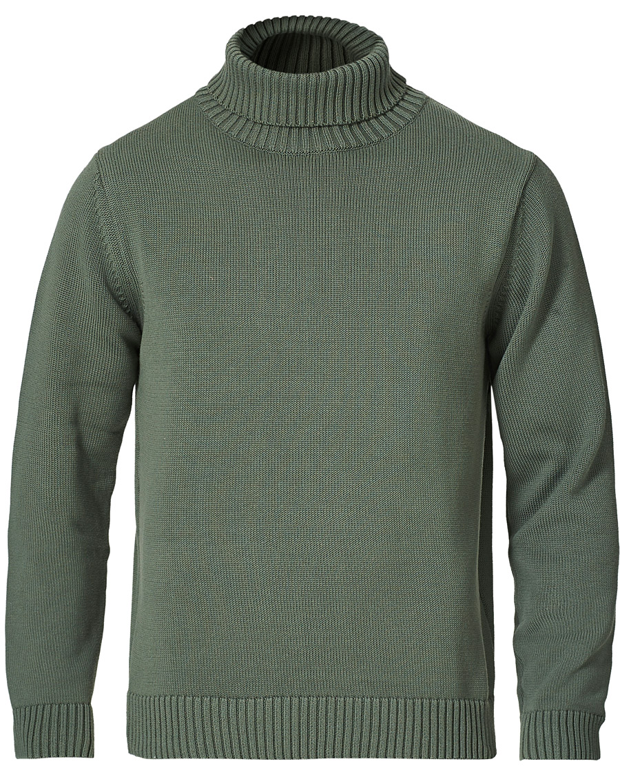 Heren | Truien | Stenströms | Heavy Cotton Rollneck Dusty Olive