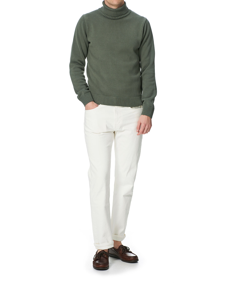 Heren | Truien | Stenströms | Heavy Cotton Rollneck Dusty Olive