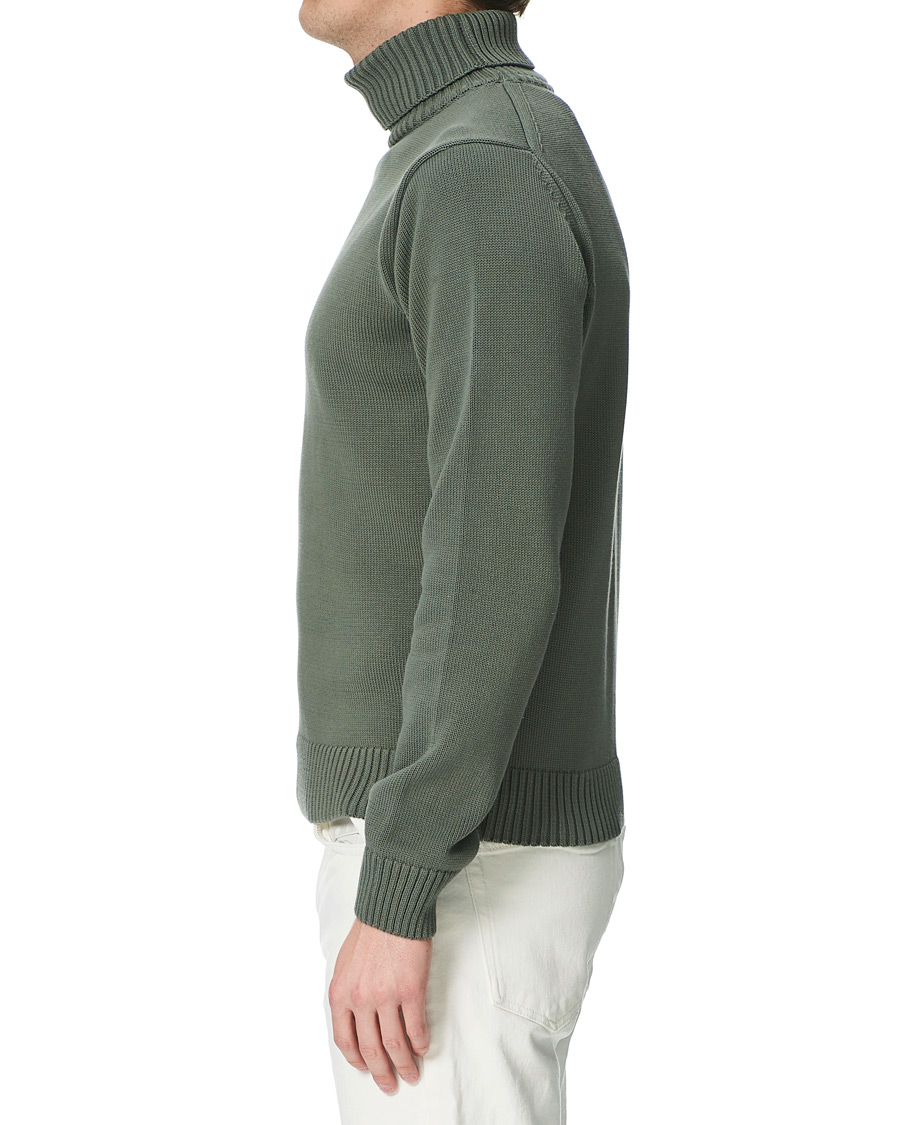 Heren | Truien | Stenströms | Heavy Cotton Rollneck Dusty Olive