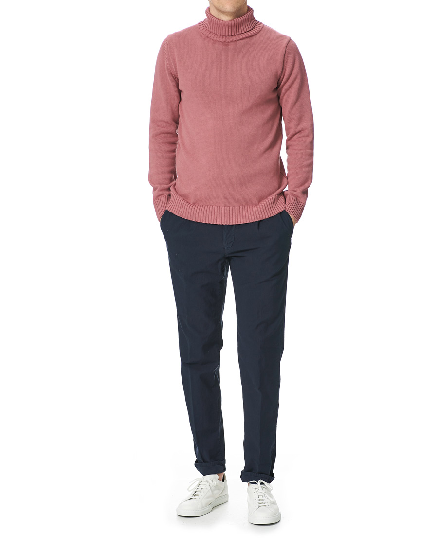 Heren | Truien | Stenströms | Heavy Cotton Rollneck Dusty Pink