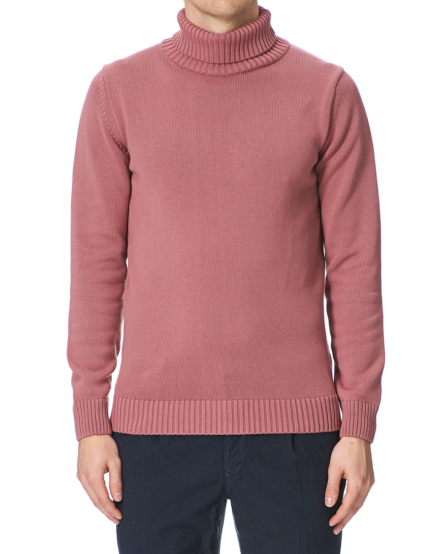 Heren | Truien | Stenströms | Heavy Cotton Rollneck Dusty Pink