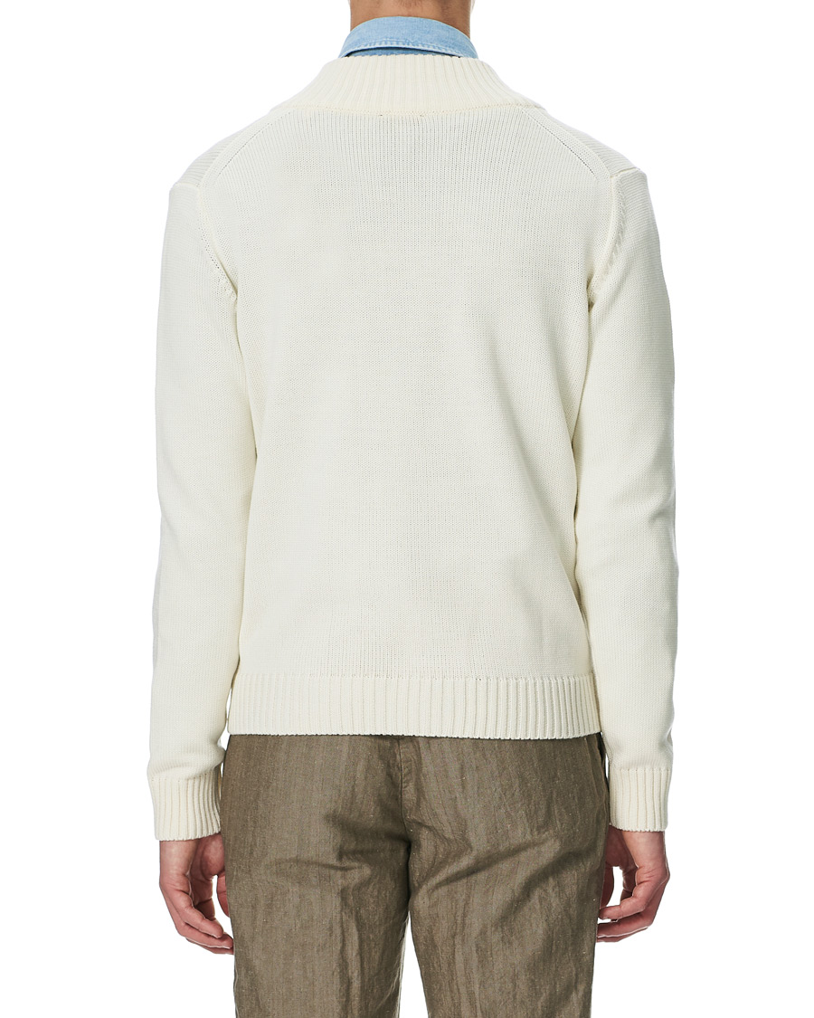 Heren | Truien | Stenströms | Heavy Merino Wool Cardigan Off White