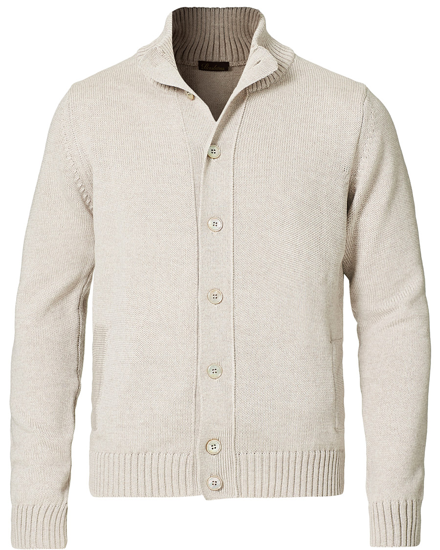 Heren | Truien | Stenströms | Heavy Merino Wool Cardigan Beige
