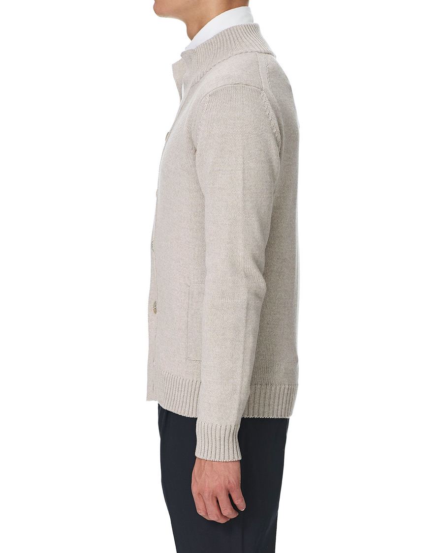 Heren | Truien | Stenströms | Heavy Merino Wool Cardigan Beige