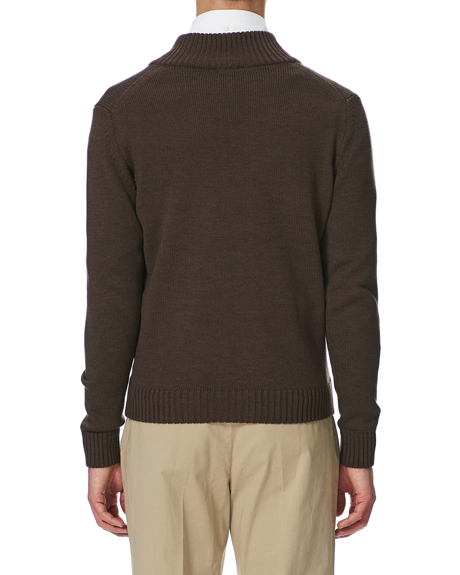 Heren | Truien | Stenströms | Heavy Merino Wool Cardigan Brown