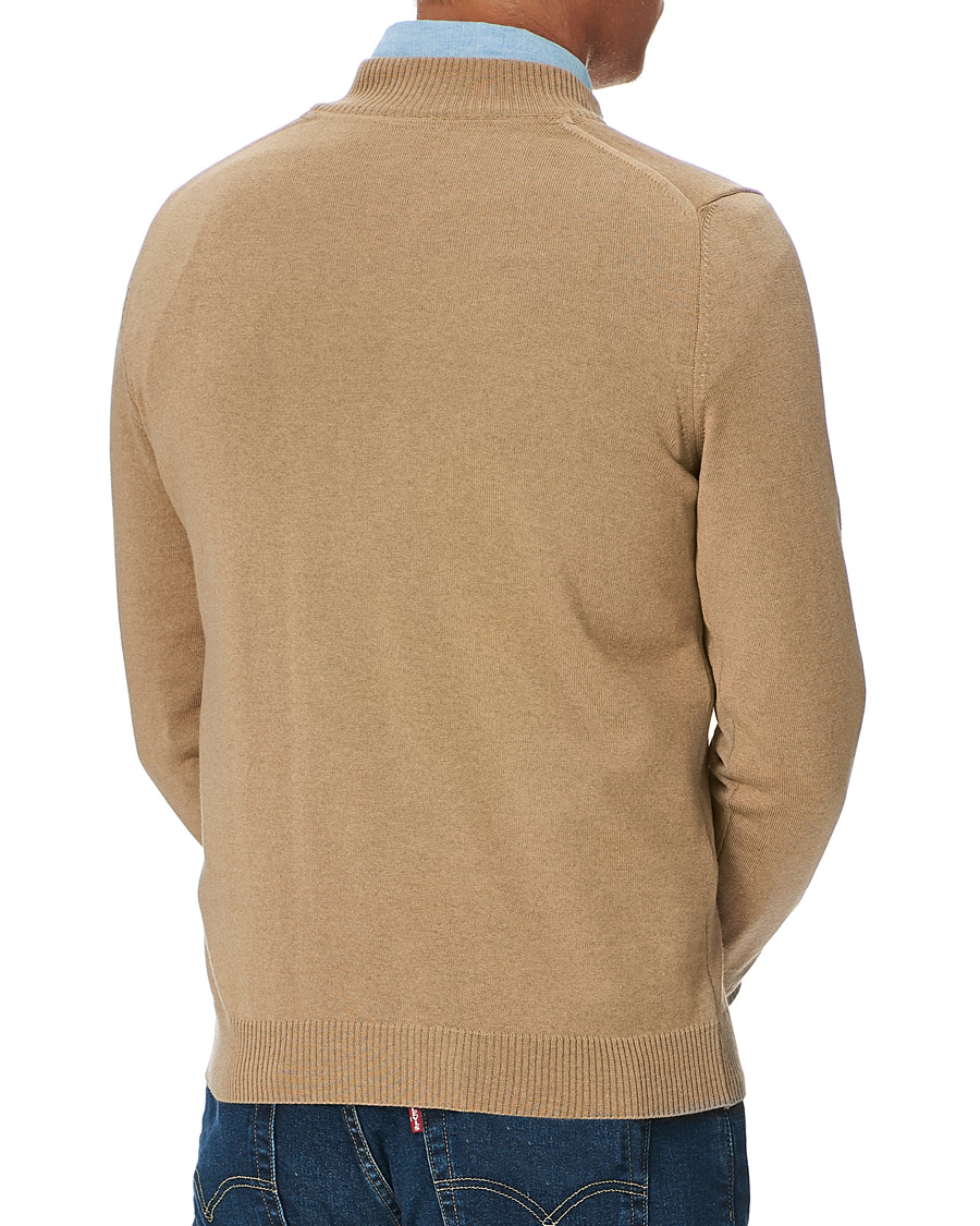 Heren | Truien | Stenströms | Merino Half Zip Light Beige