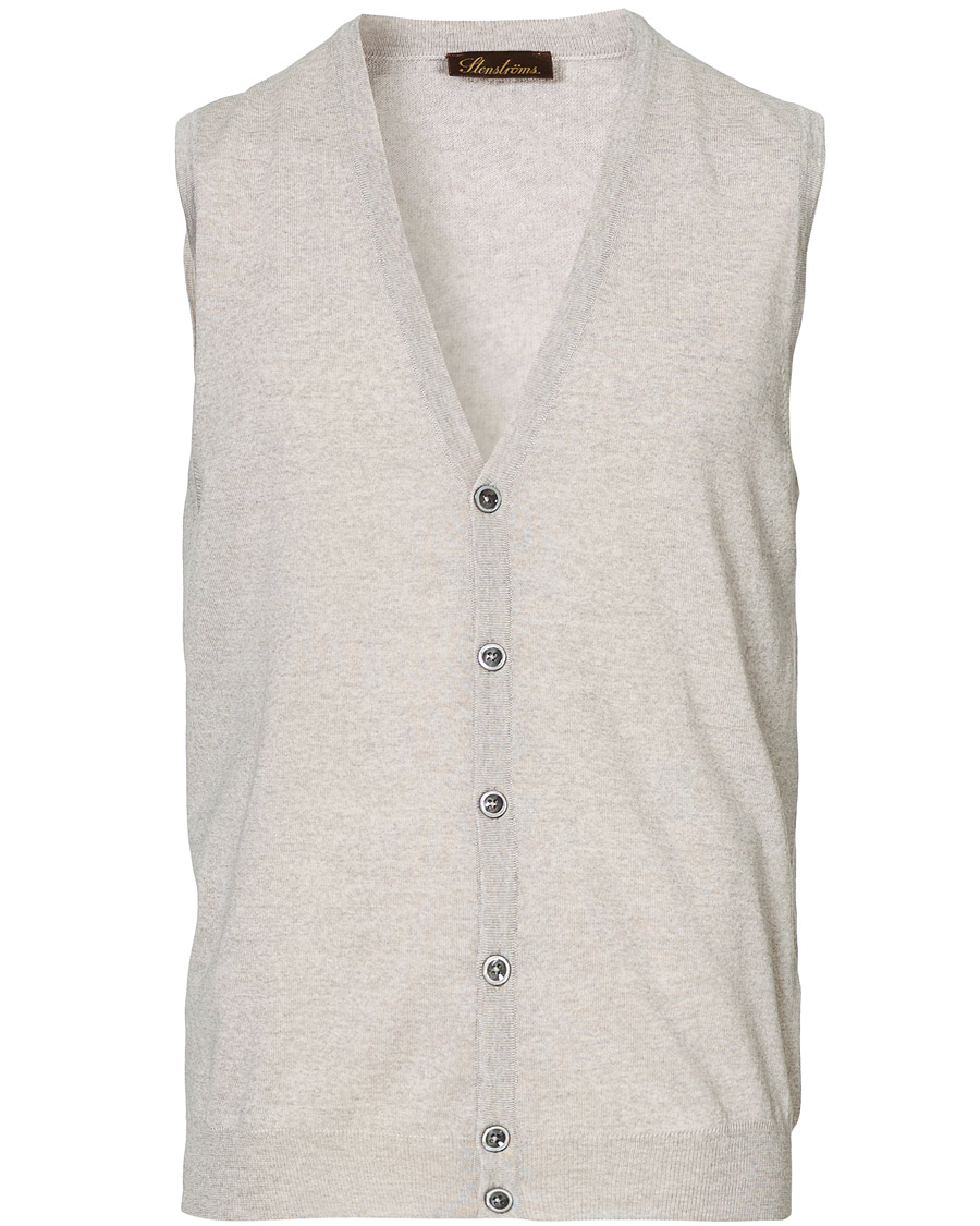 Heren | Truien | Stenströms | Merino Slipover Grey