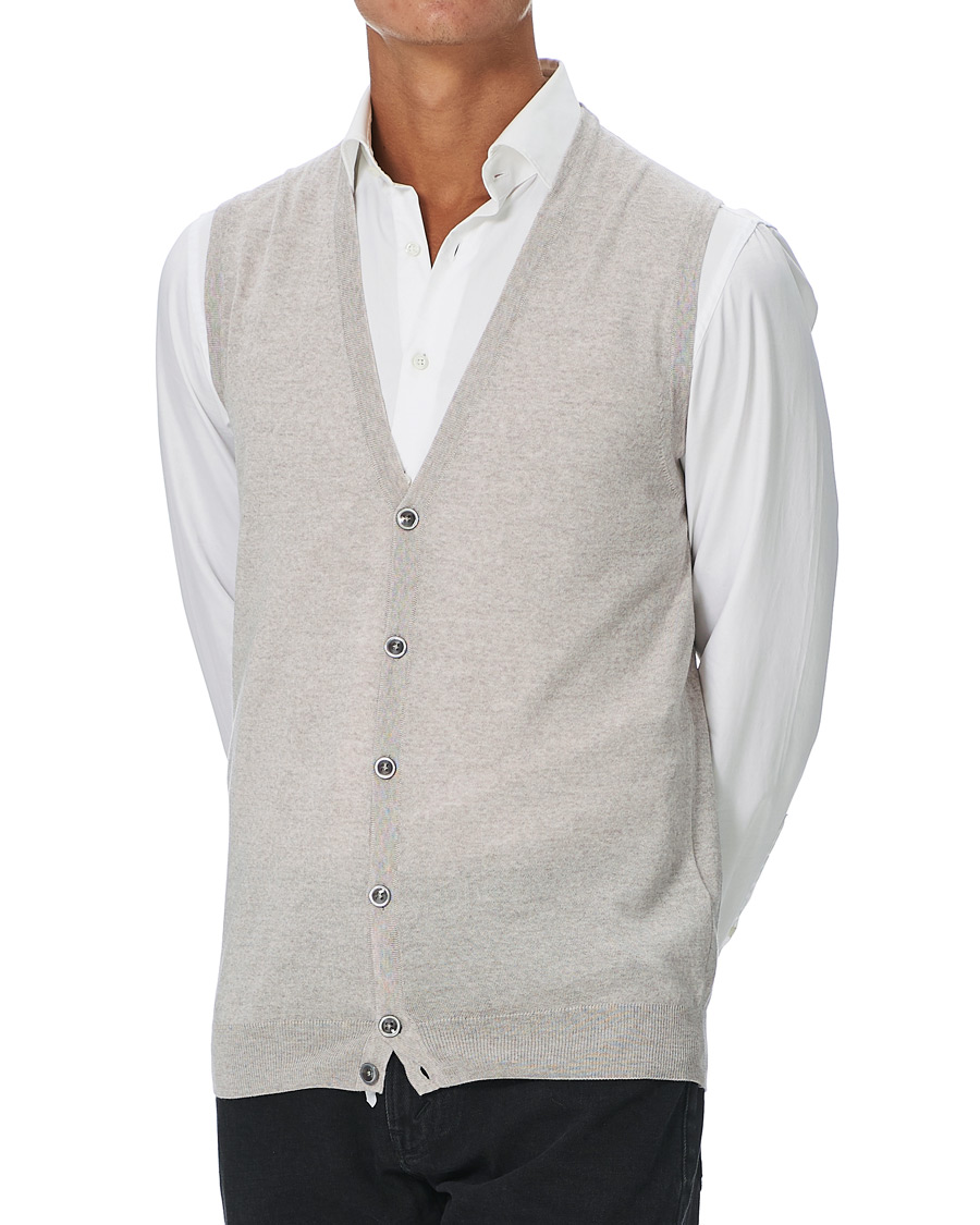 Heren | Truien | Stenströms | Merino Slipover Grey