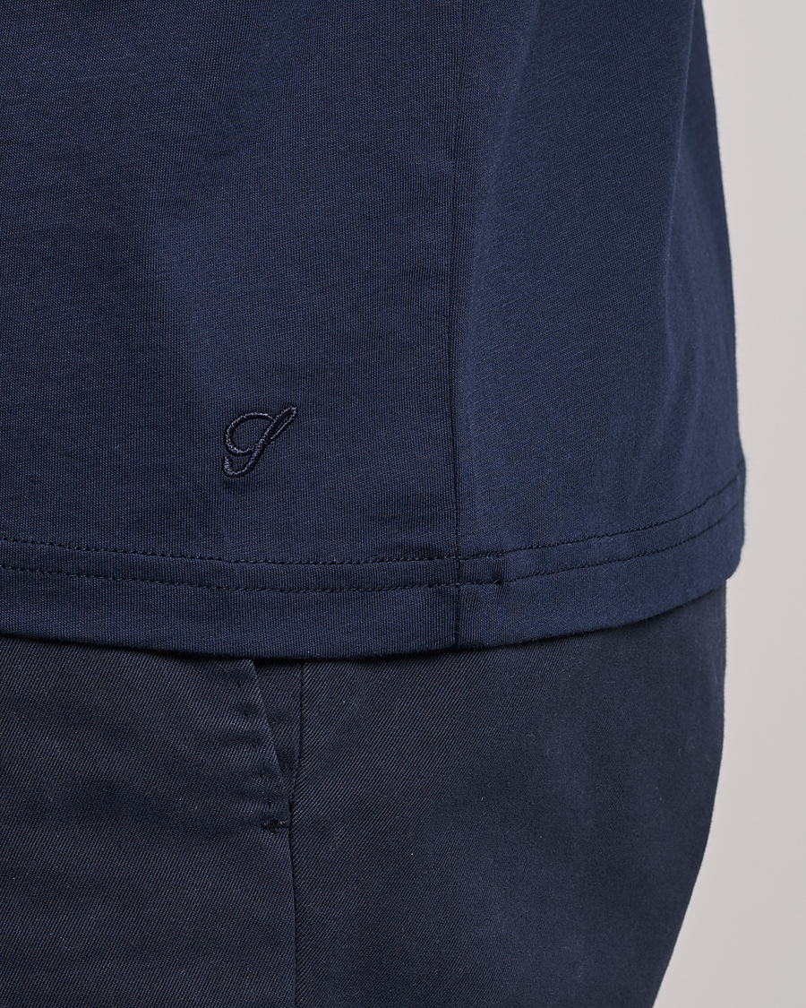Heren | T-shirts | Stenströms | Solid Cotton T-Shirt Navy