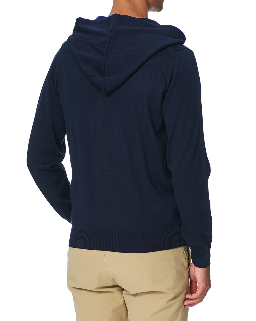 Heren | Truien | Stenströms | Merino Full Zip Hoodie Navy
