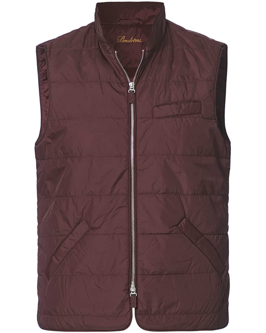 Heren | Jassen | Stenströms | Quilted Nylon Vest Burgundy