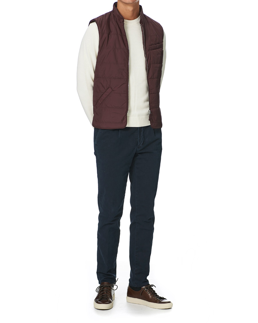 Heren | Jassen | Stenströms | Quilted Nylon Vest Burgundy