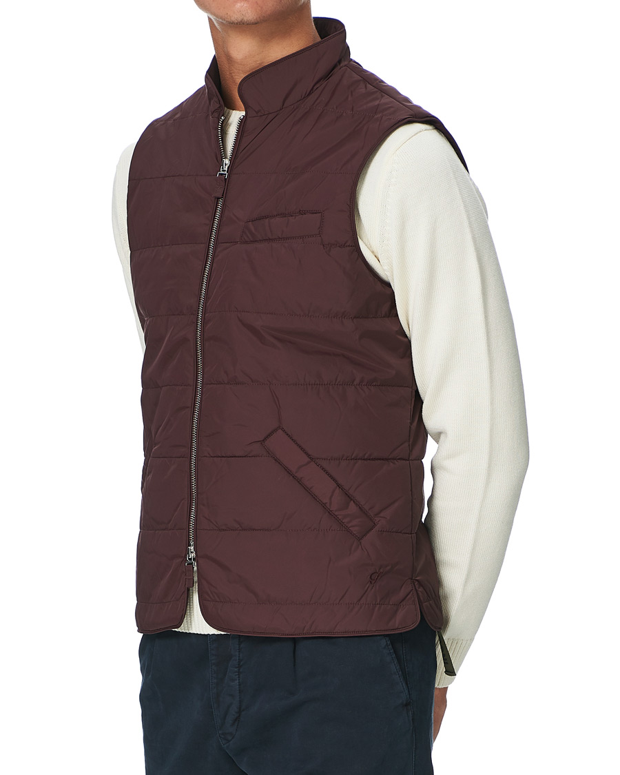 Heren | Jassen | Stenströms | Quilted Nylon Vest Burgundy