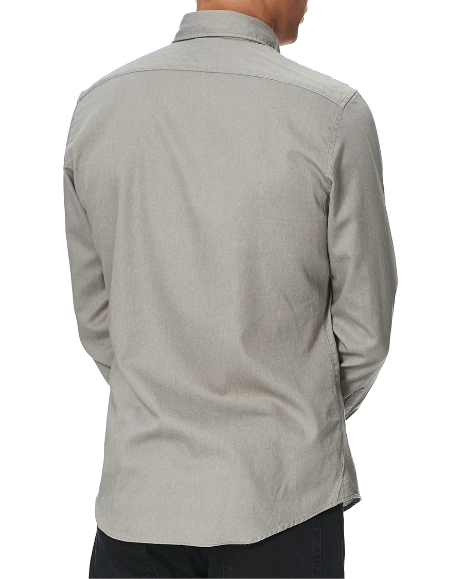 Heren | Overhemden | Stenströms | Slimline Washed Button Down Oxford Shirt Grey