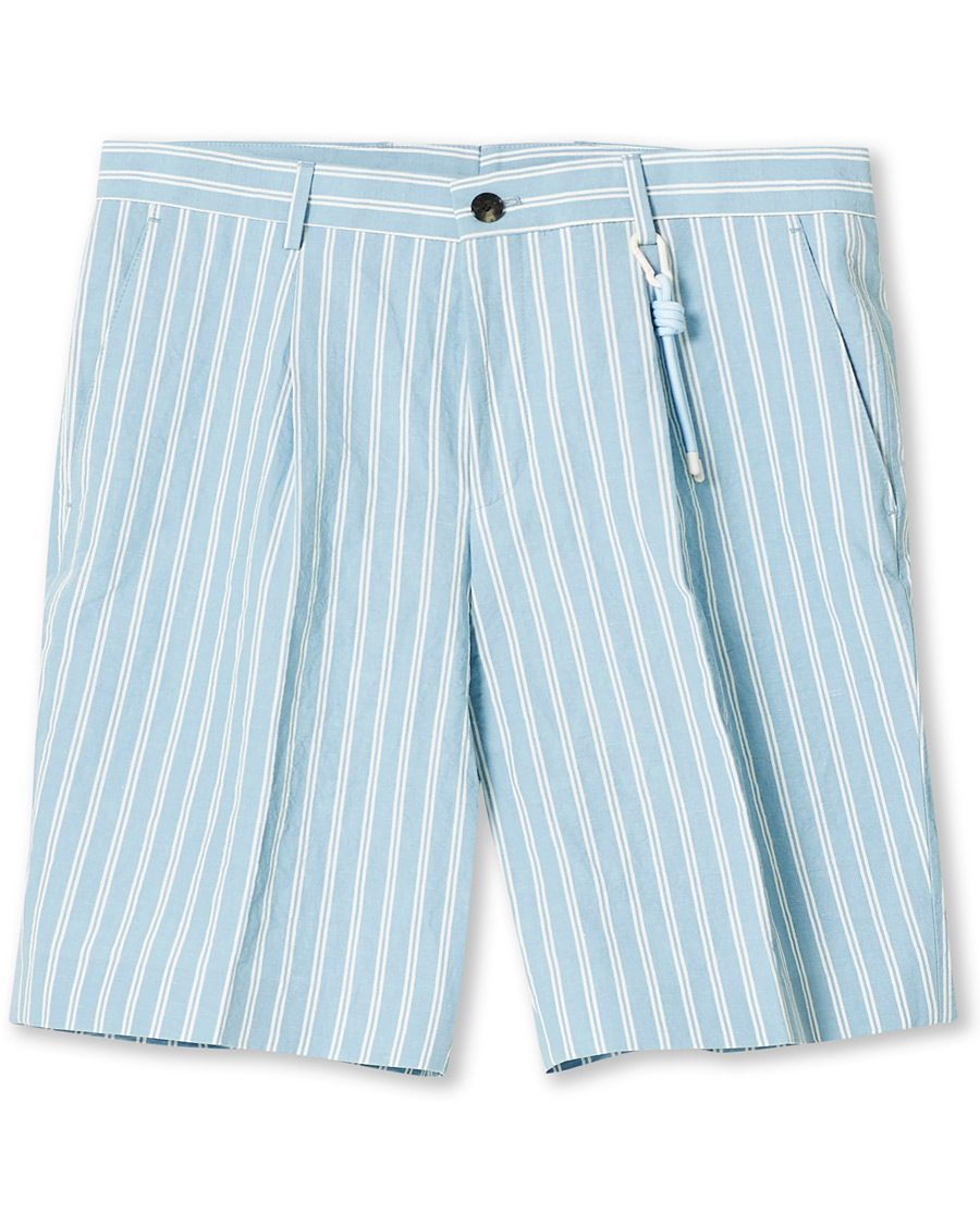 Heren | Korte broek | BOSS BLACK | BOSS Pepe Striped Seersucker Shorts Pastel Blue