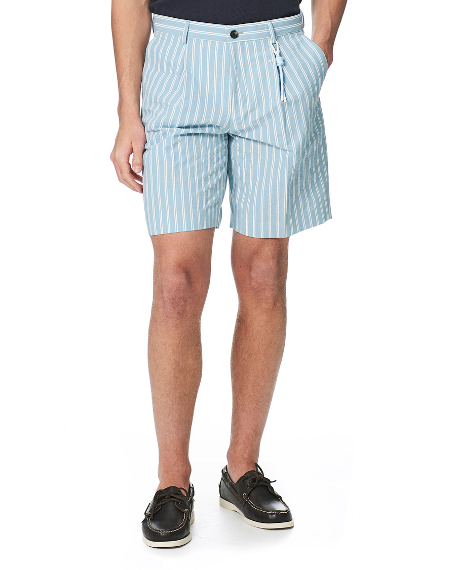 Heren | Korte broek | BOSS BLACK | BOSS Pepe Striped Seersucker Shorts Pastel Blue