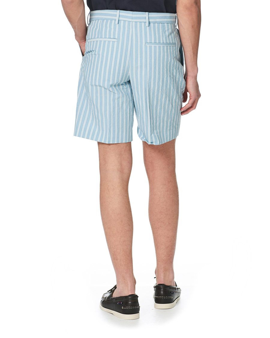 Heren | Korte broek | BOSS BLACK | BOSS Pepe Striped Seersucker Shorts Pastel Blue
