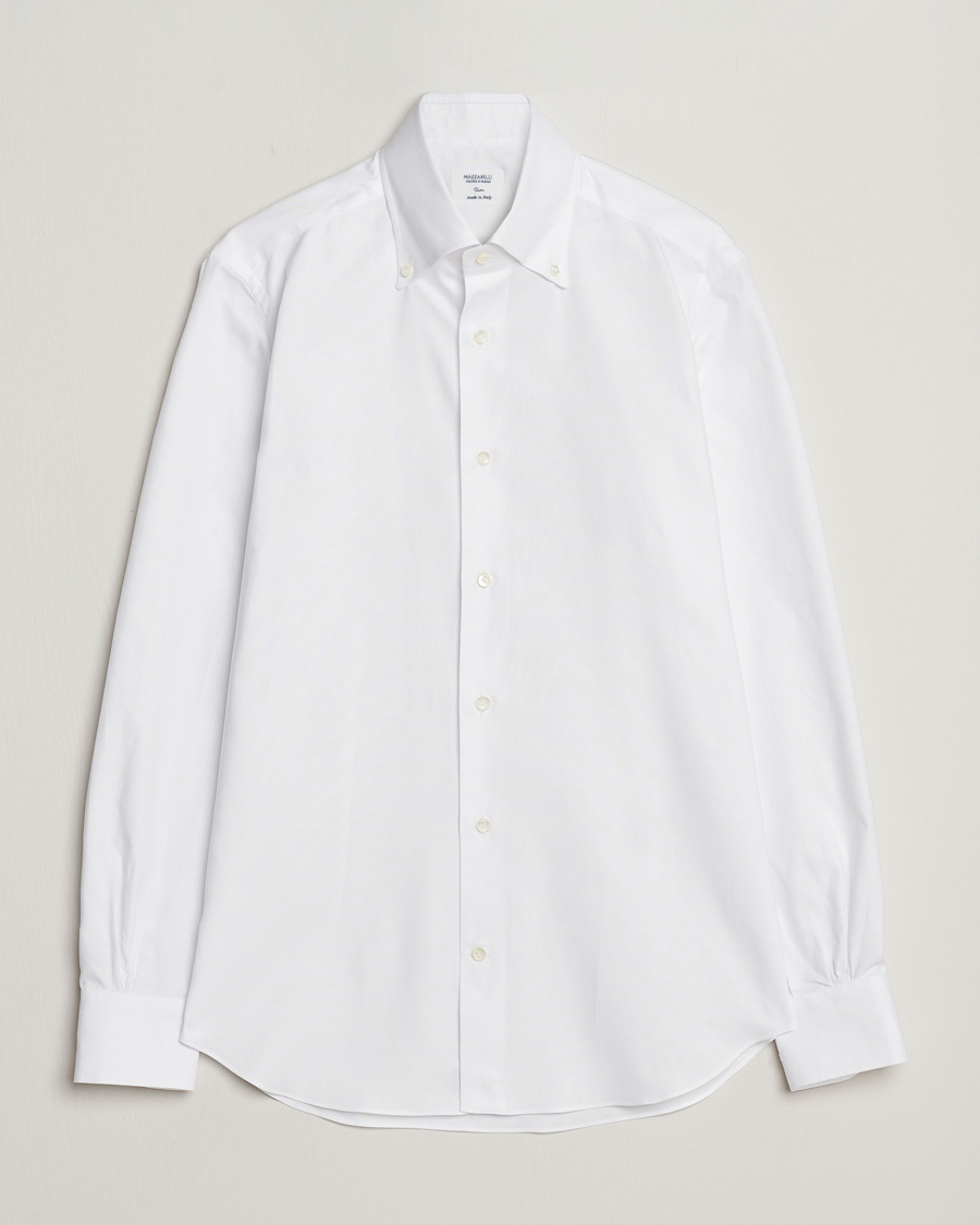 Heren | Mazzarelli | Mazzarelli | Soft Oxford Button Down Shirt White