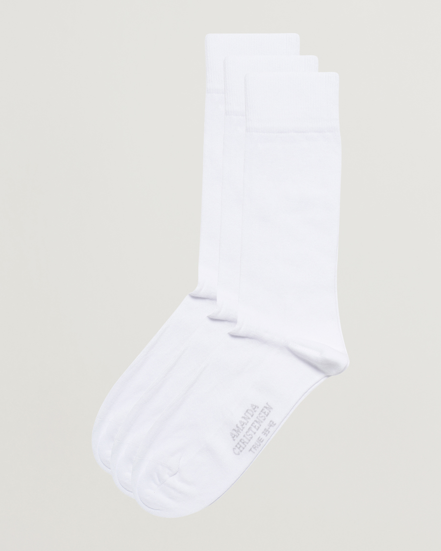 Heren | Ondergoed | Amanda Christensen | 3-Pack True Cotton Socks White