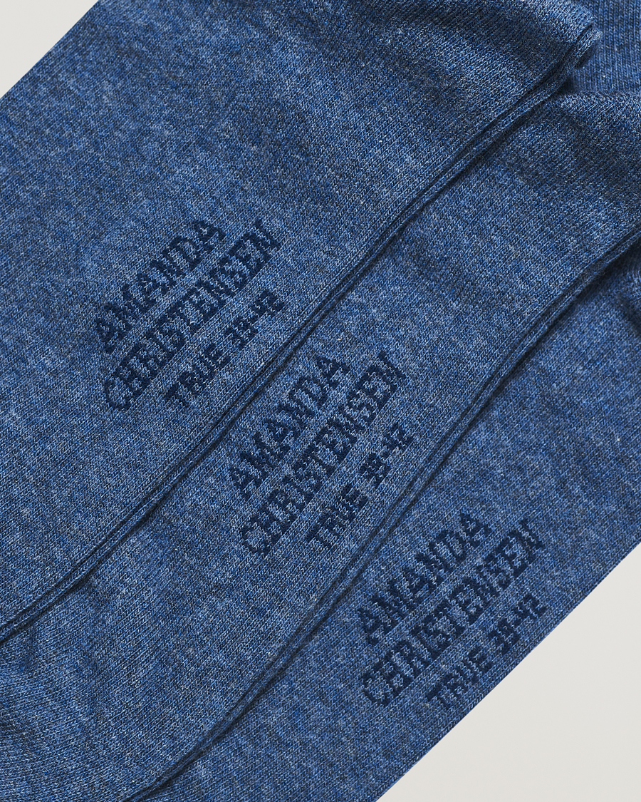 Heren | Afdelingen | Amanda Christensen | 3-Pack True Cotton Socks Denim Blue