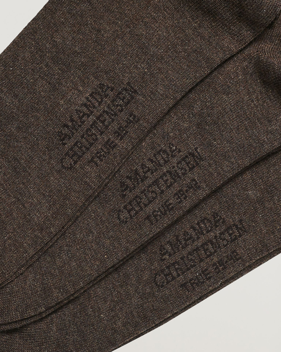 Heren | Afdelingen | Amanda Christensen | 3-Pack True Cotton Socks Brown Melange