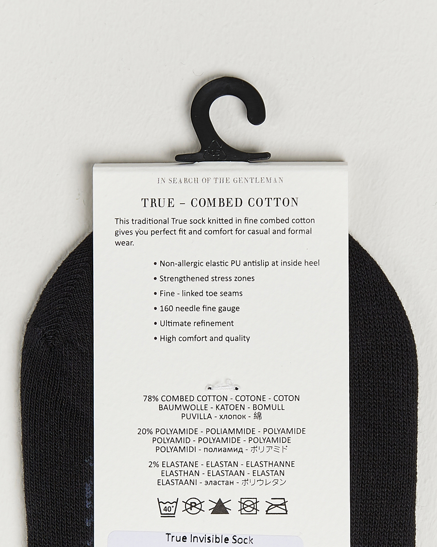 Heren | Sokken | Amanda Christensen | 3-Pack True Cotton Invisible Socks Black