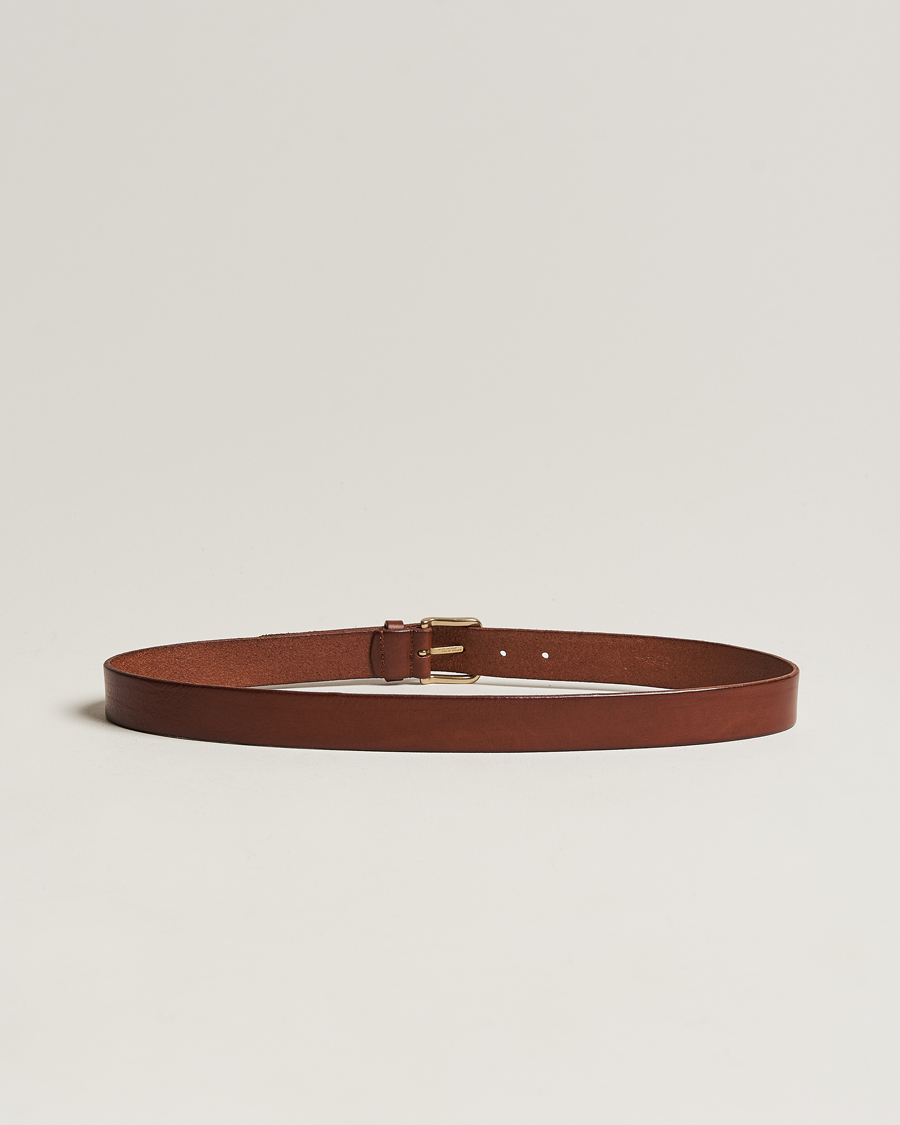 Heren | Italian Department | Anderson's | Leather Belt 3 cm Cognac