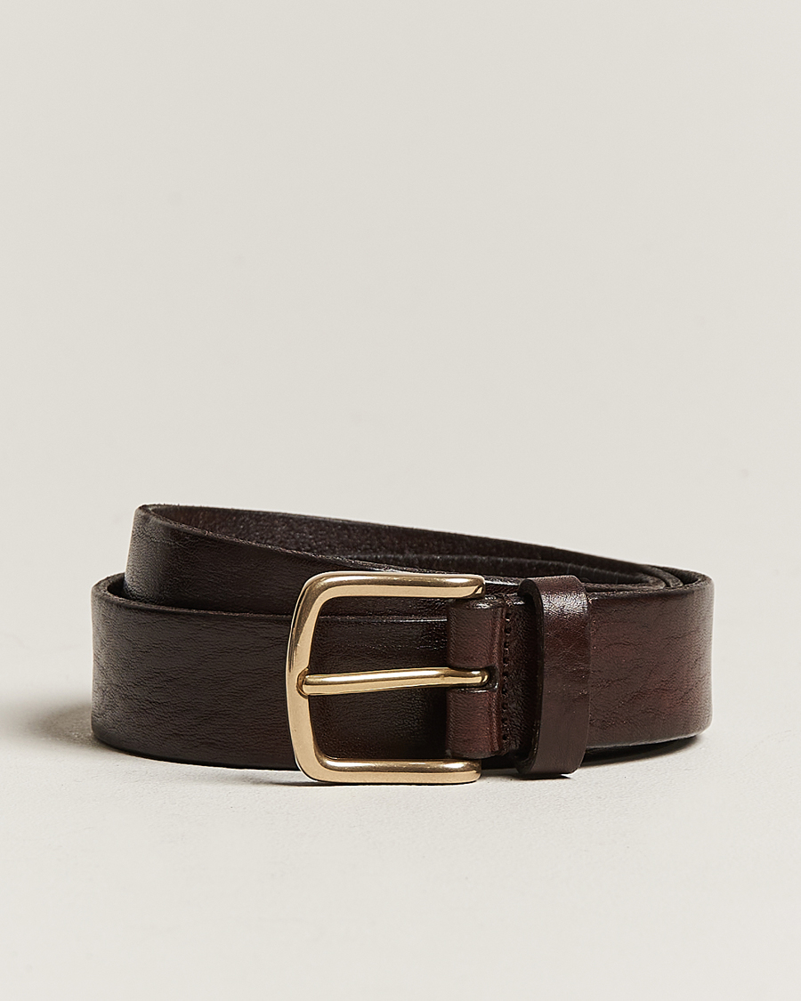 Heren | Riemen | Anderson's | Leather Belt 3 cm Dark Brown
