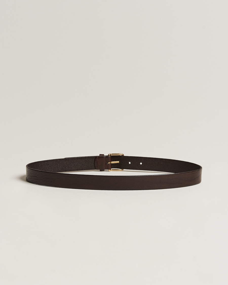 Heren | Anderson's | Anderson's | Leather Belt 3 cm Dark Brown