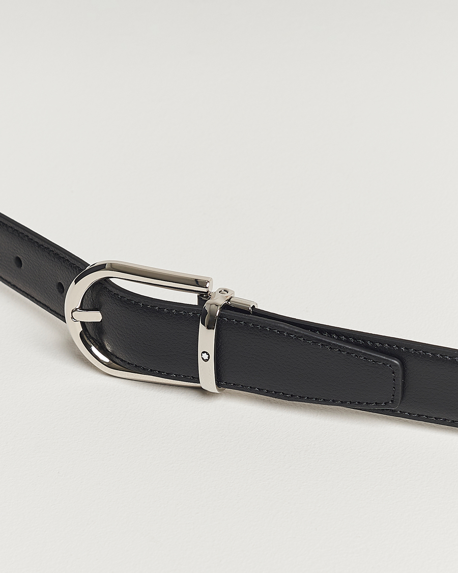 Heren | Riemen | Montblanc | Reversible Horseshoe Leather Belt 30mm Blue/Black Grain