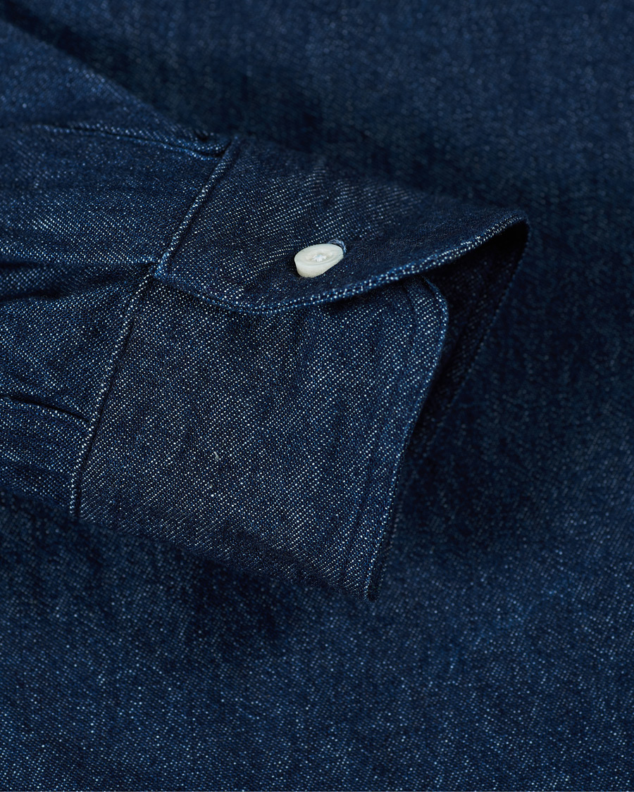Heren | Overhemden | Gitman Vintage | Button Down Denim Shirt Dark Indigo