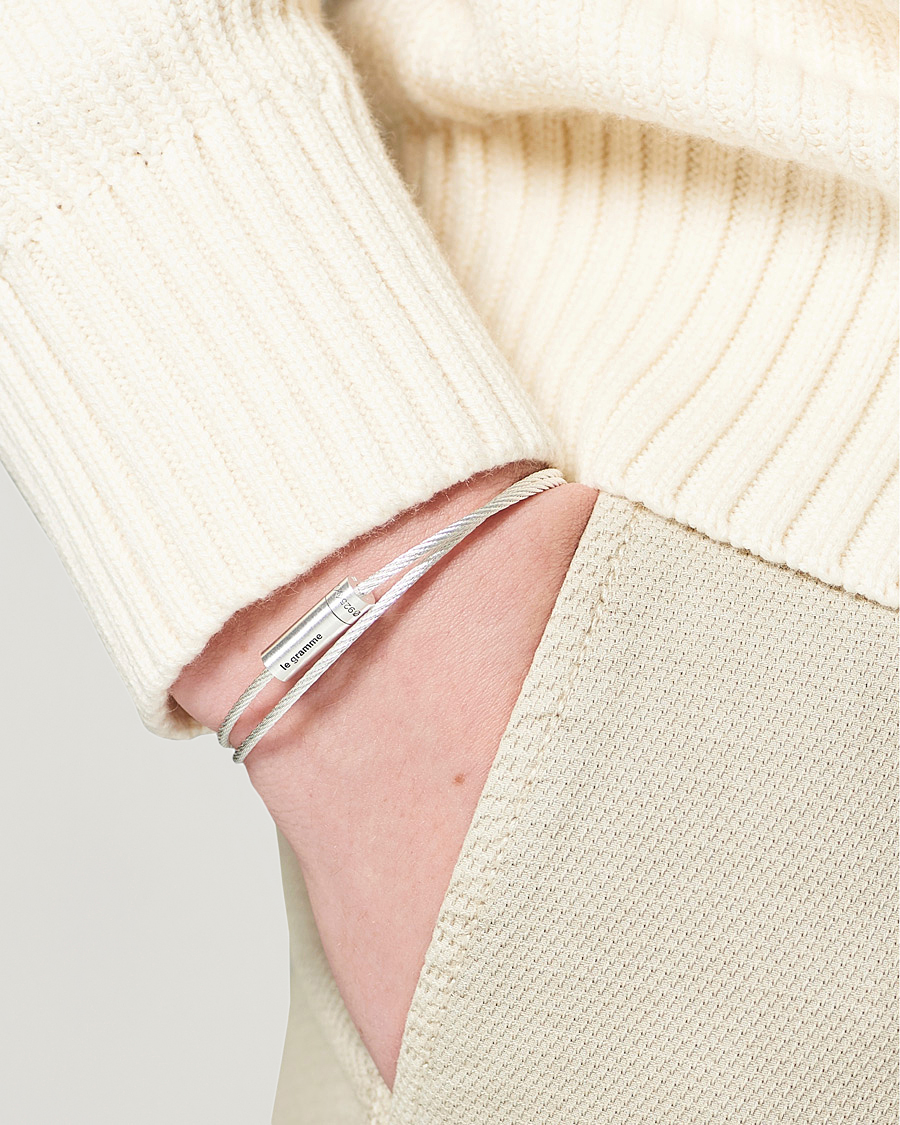 Heren | Contemporary Creators | LE GRAMME | Double Cable Bracelet Sterling Silver 9g