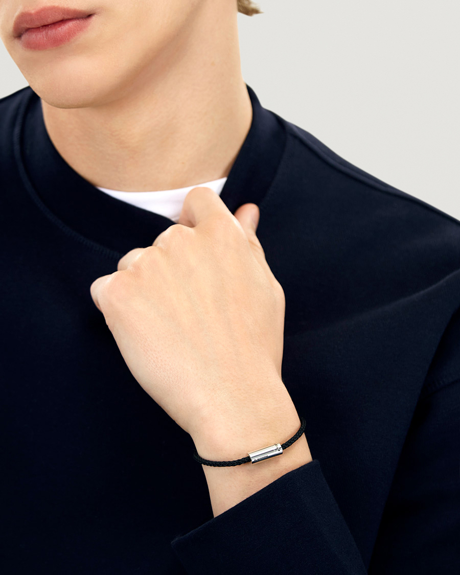 Heren | LE GRAMME Nato Cable Bracelet Black/Sterling Silver 7g | LE GRAMME | Nato Cable Bracelet Black/Sterling Silver 7g